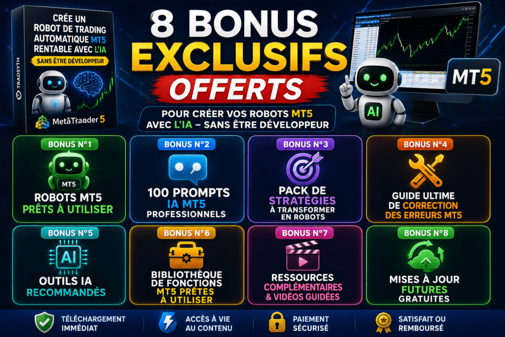 Offre promotive pour robots MT5 avec IA